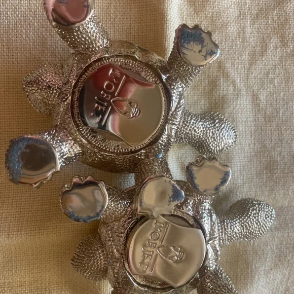 L’Objet Gold Plated Jeweled Turtle Salt and Pepper Shakers